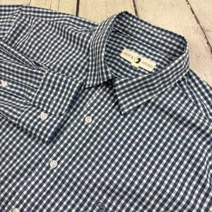 Men’s Duck Head Long Sleeve Blue And White Plaid Size XL Button-Up Shirt